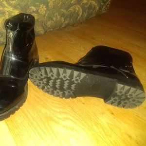 Patent leather boots